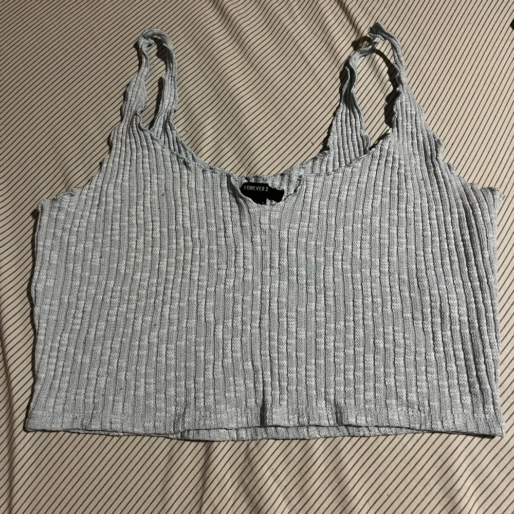 light blue tank top